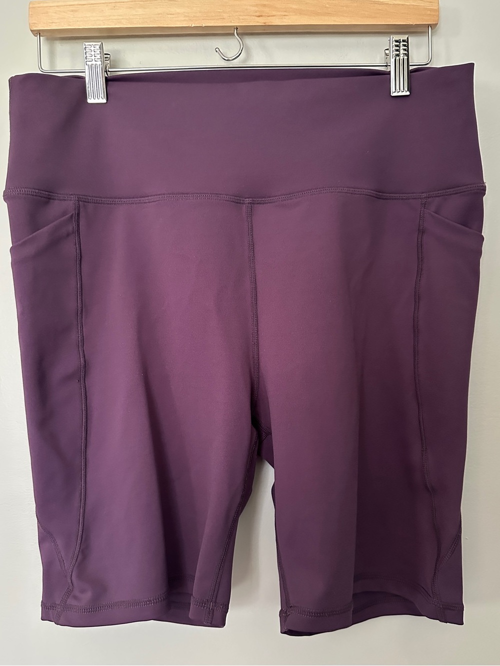 Senita Athletics Plum Purple Biker Shorts with Pockets, size XXL, High Waist